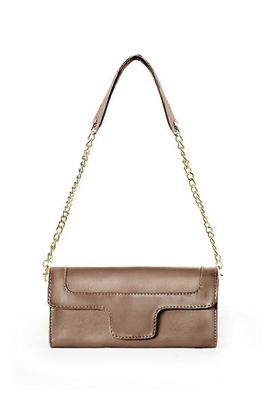 Dress clutch for wedding and parties in copper leather - Top view